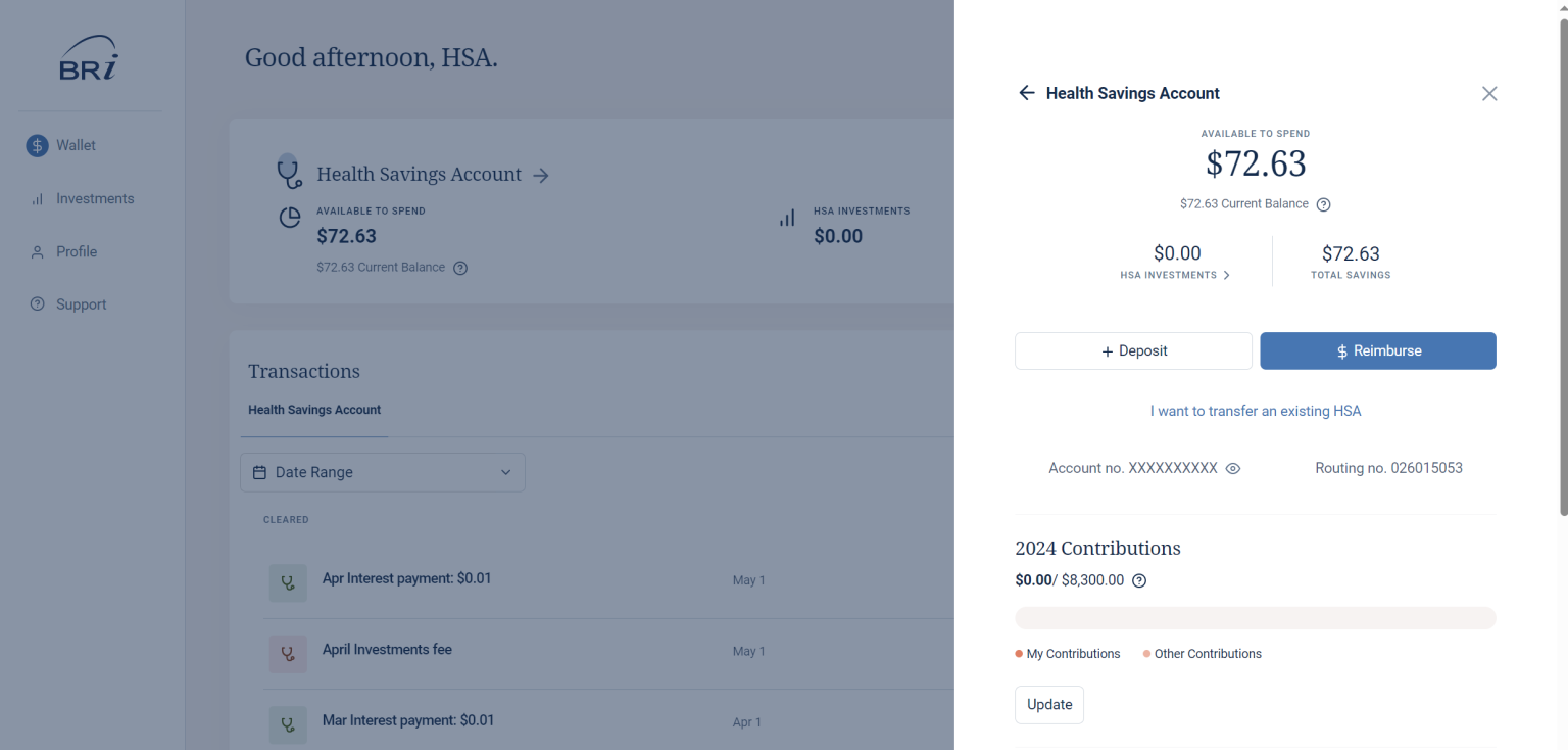HSA Member Portal | BRI | Benefit Resource